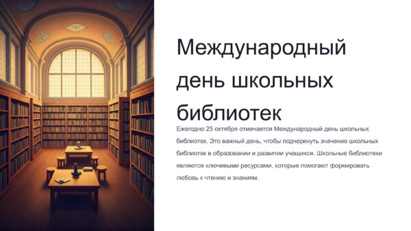 Презентация на «Международный день школьных библиотек»