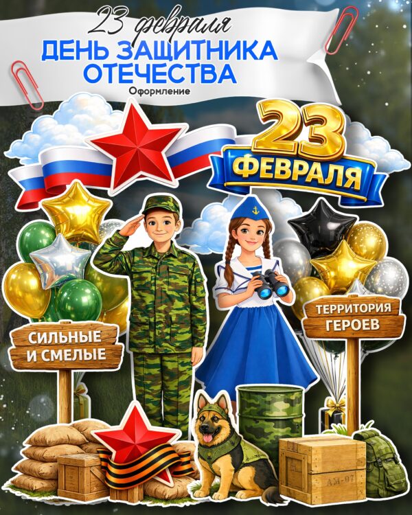 Оформление для фотозоны к 23 февраля — День защитника Отечества