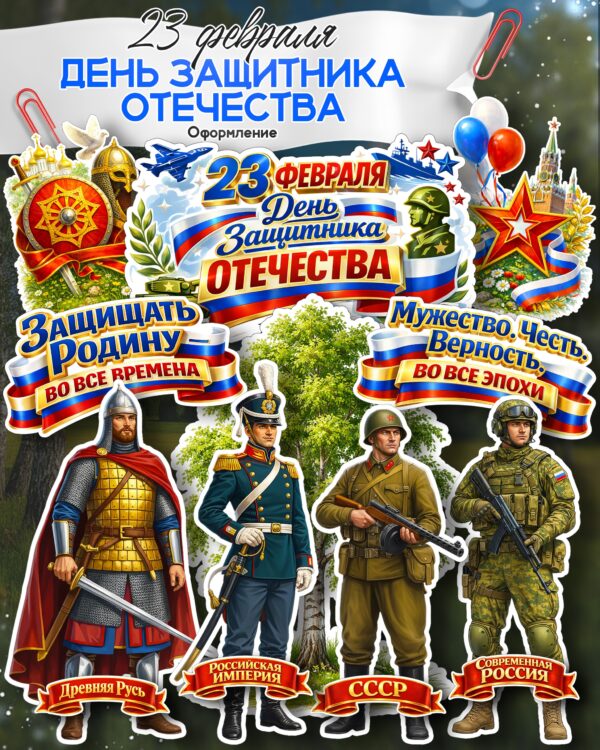 Набор оформления к 23 февраля — День защитника Отечества (2026)