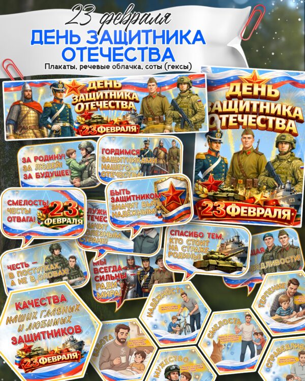 Набор материалов к 23 февраля — День защитника Отечества