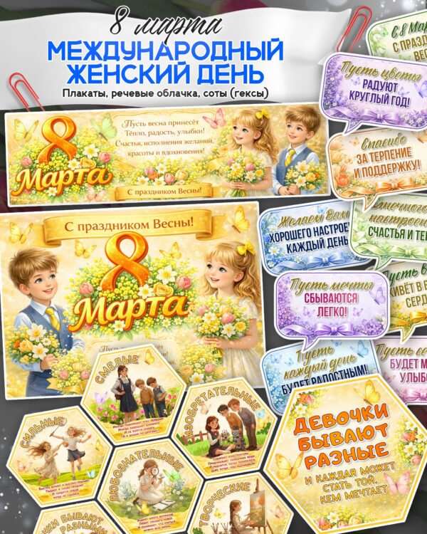 Оформление к 8 марта — Международный женский день (школа и ДОУ)