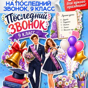 Оформление на Последний звонок в 9 классе: праздничные плакаты до 16 листов и декор