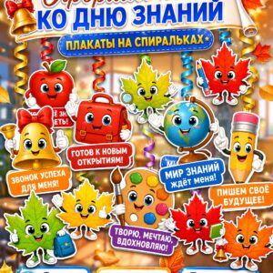 Плакаты на спиральках ко Дню знаний 2026 — оформление класса к 1 сентября