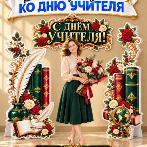Фотозона ко Дню учителя — крупные элементы для печати на листах А4 и сборки на каркасе