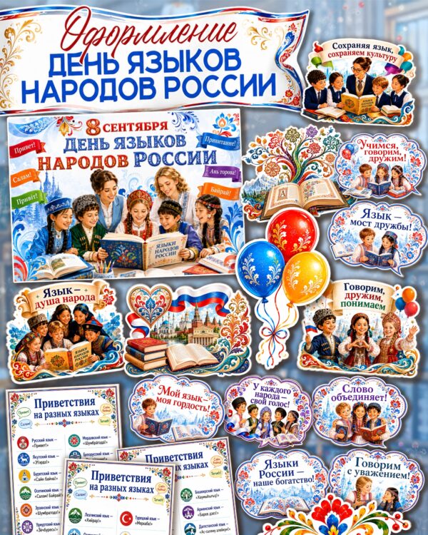 Большой набор для оформления к 8 сентября — Дню языков народов России